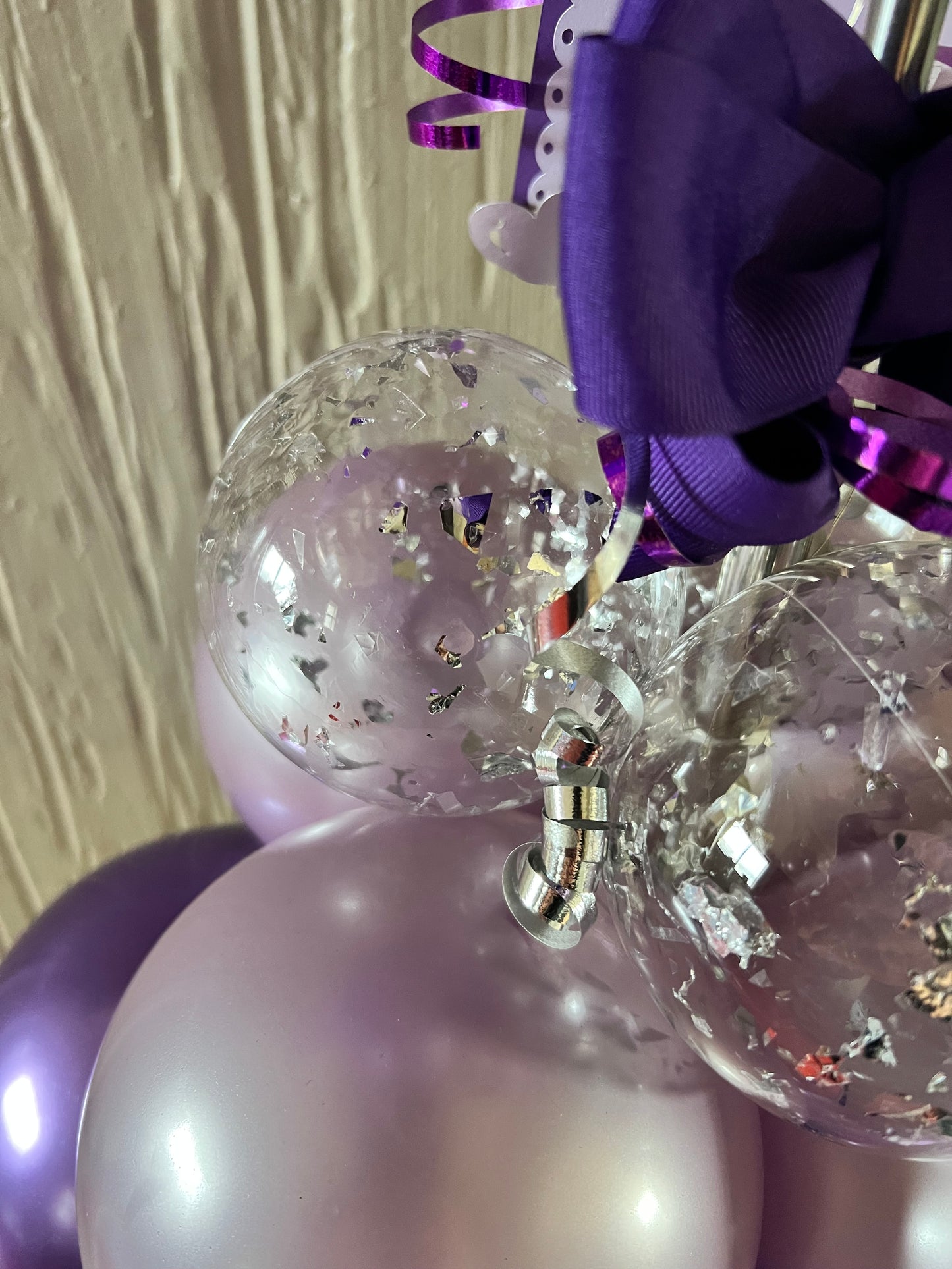 1 Purple Butterfly Balloon Bouquet with Lights