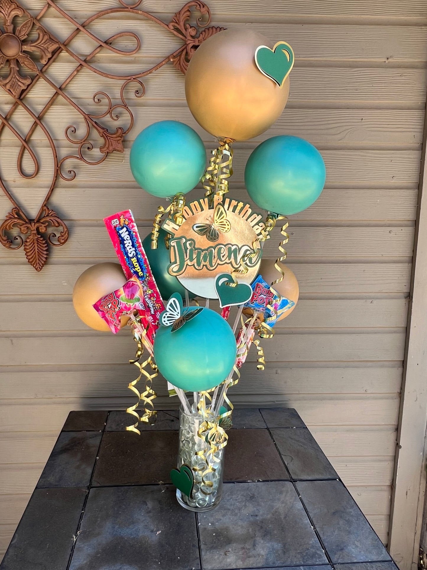 Green & Gold Candy Bouquet