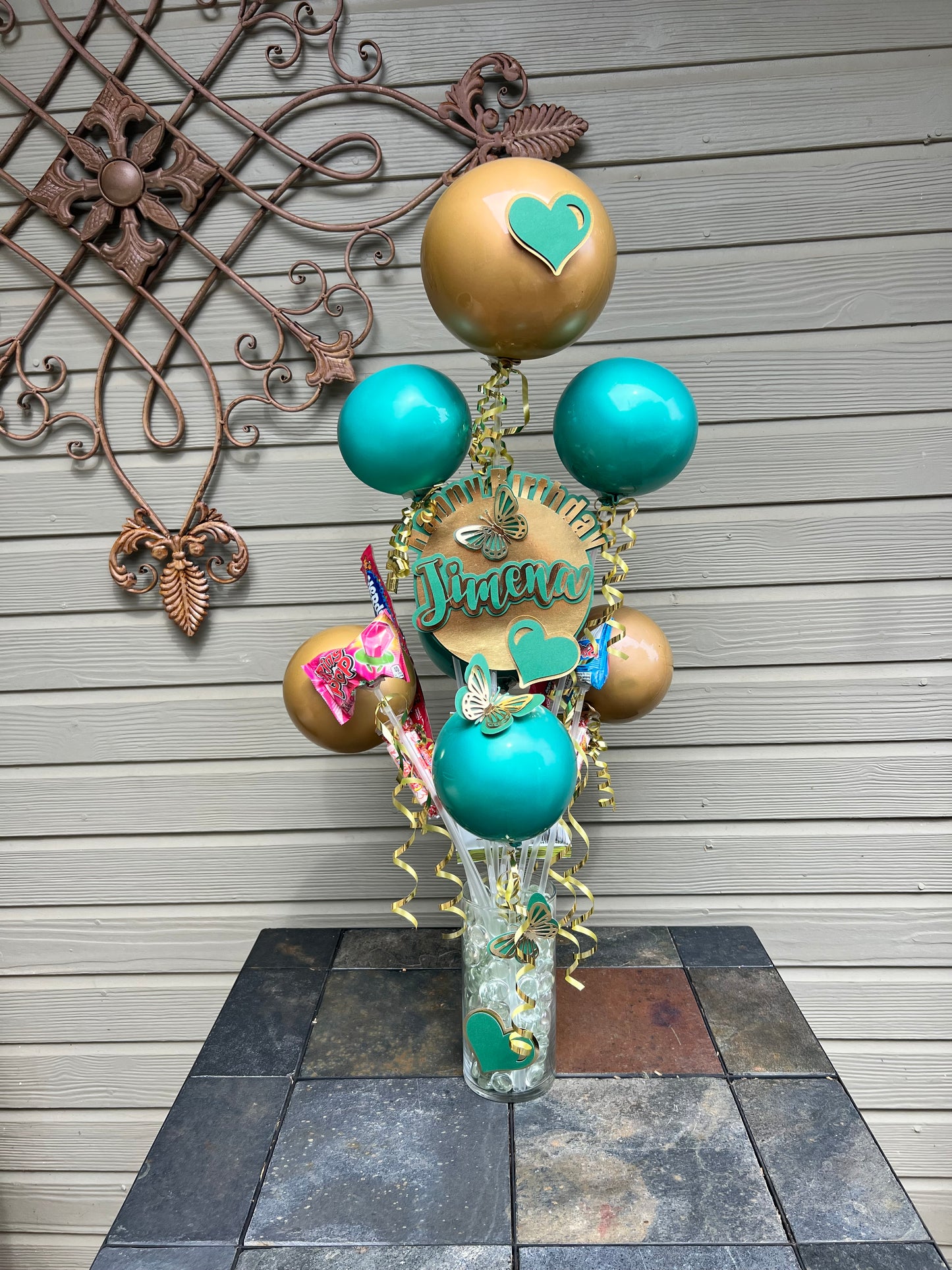 Green & Gold Candy Bouquet