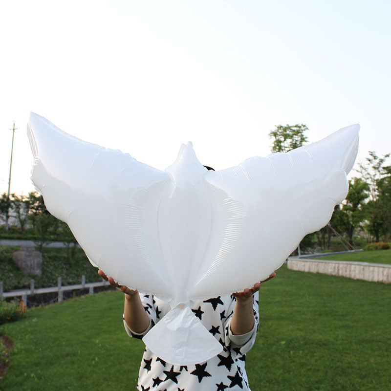 Mylar Dove Balloons, White Hearts, White Stars