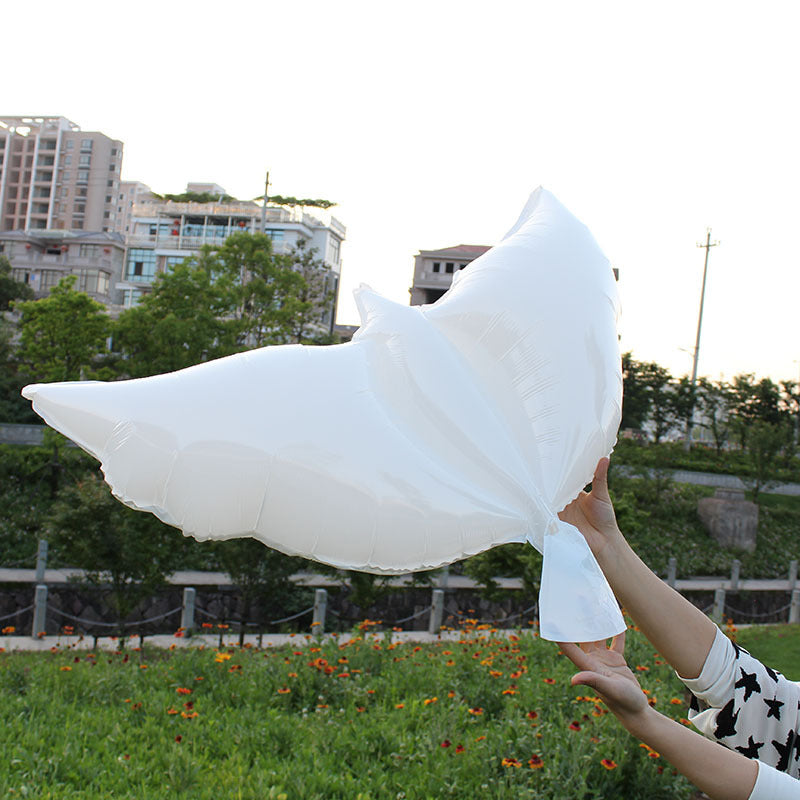 Mylar Dove Balloons, White Hearts, White Stars