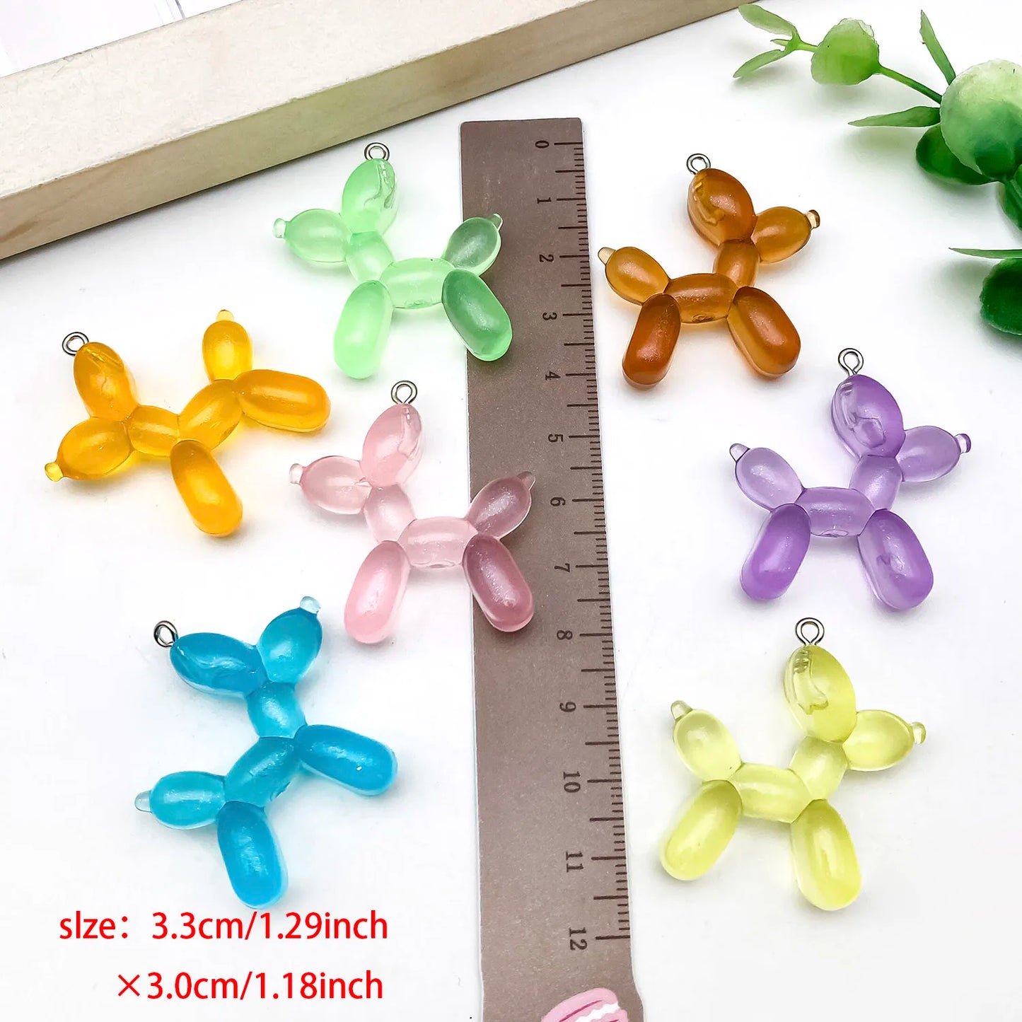5/10pcs Colorful Balloon Dog Charms – Adorable Resin Pendants for Handmade Earrings, Bracelets, Necklaces & Keychain/Bag Accesso