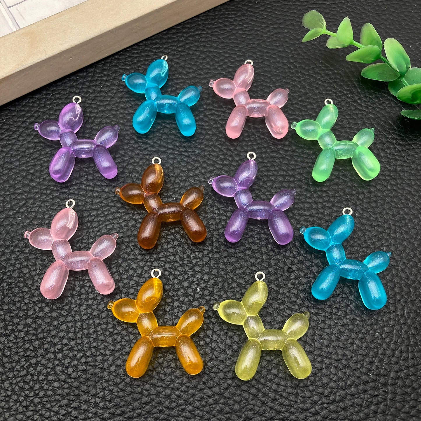 5/10pcs Colorful Balloon Dog Charms – Adorable Resin Pendants for Handmade Earrings, Bracelets, Necklaces & Keychain/Bag Accesso
