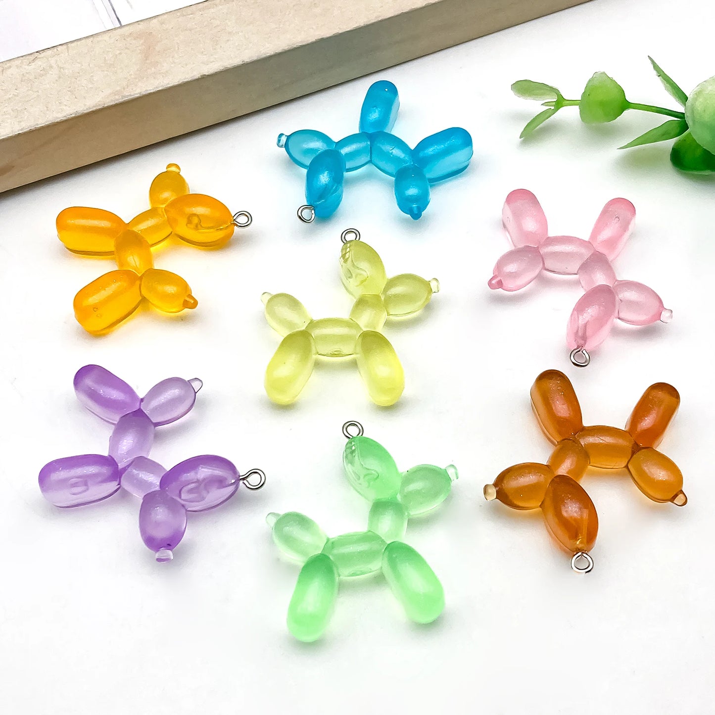 5/10pcs Colorful Balloon Dog Charms – Adorable Resin Pendants for Handmade Earrings, Bracelets, Necklaces & Keychain/Bag Accesso