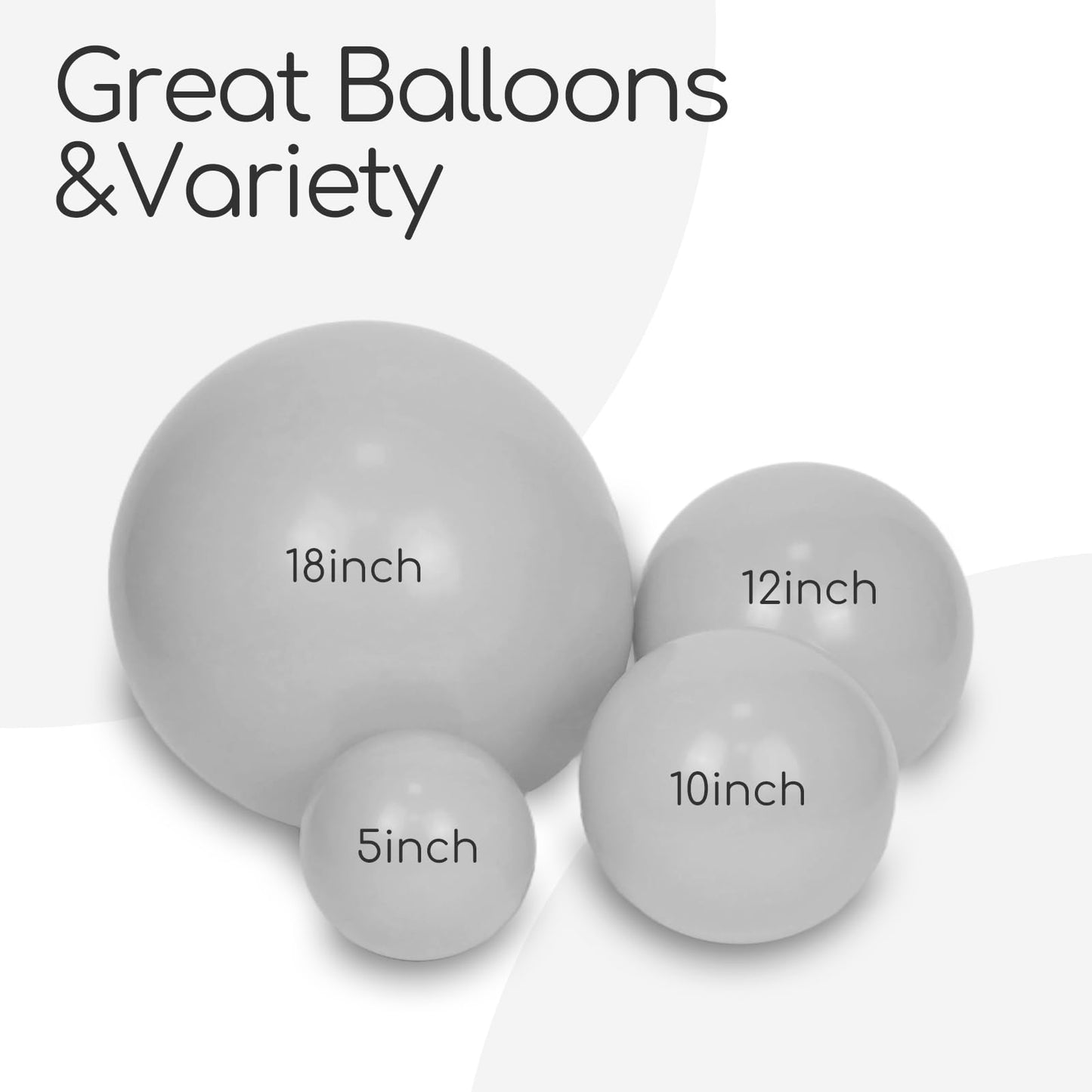 120pc Metallic Balloon Arch Kit, 18 12 10 5 inch Chrome Silver Latex Balloons Different Sizes Metallic Balloon Garland for Wedding Baby Shower Disco Birthday Party Decorations