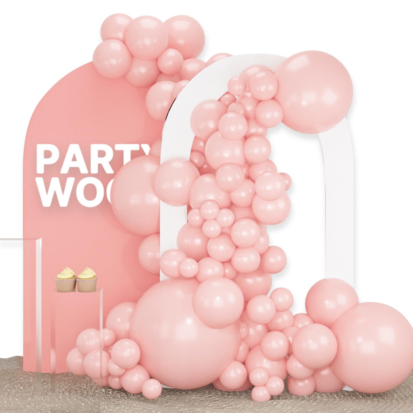Dusty Pink Balloons 100 pcs Different Sizes of 36 18 12 10 5 Inch also known as Blush Pink and Dusty Rose
