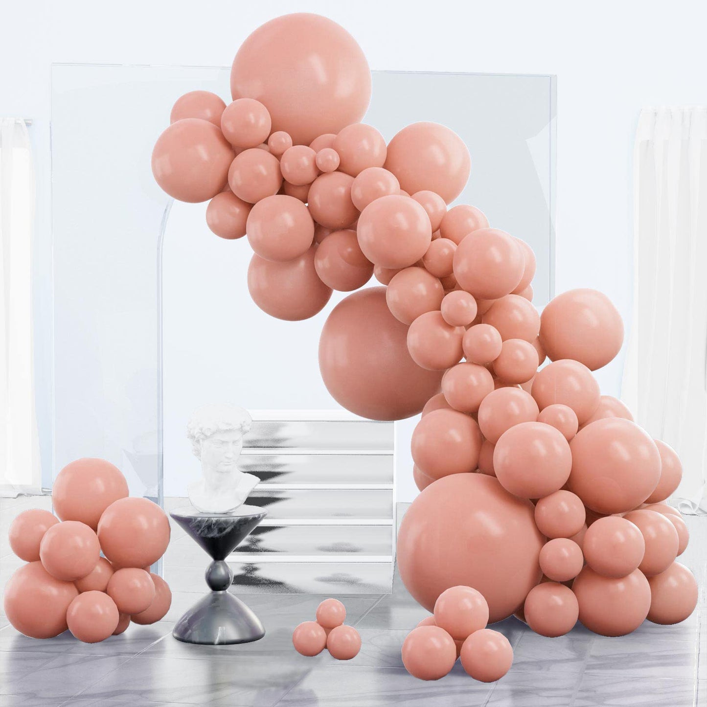 Pale Pink Balloons, 85 pcs Pink Balloons Different Sizes Pack of 18 Inch 12 Inch 10 Inch 5 Inch Pink Latex Balloons