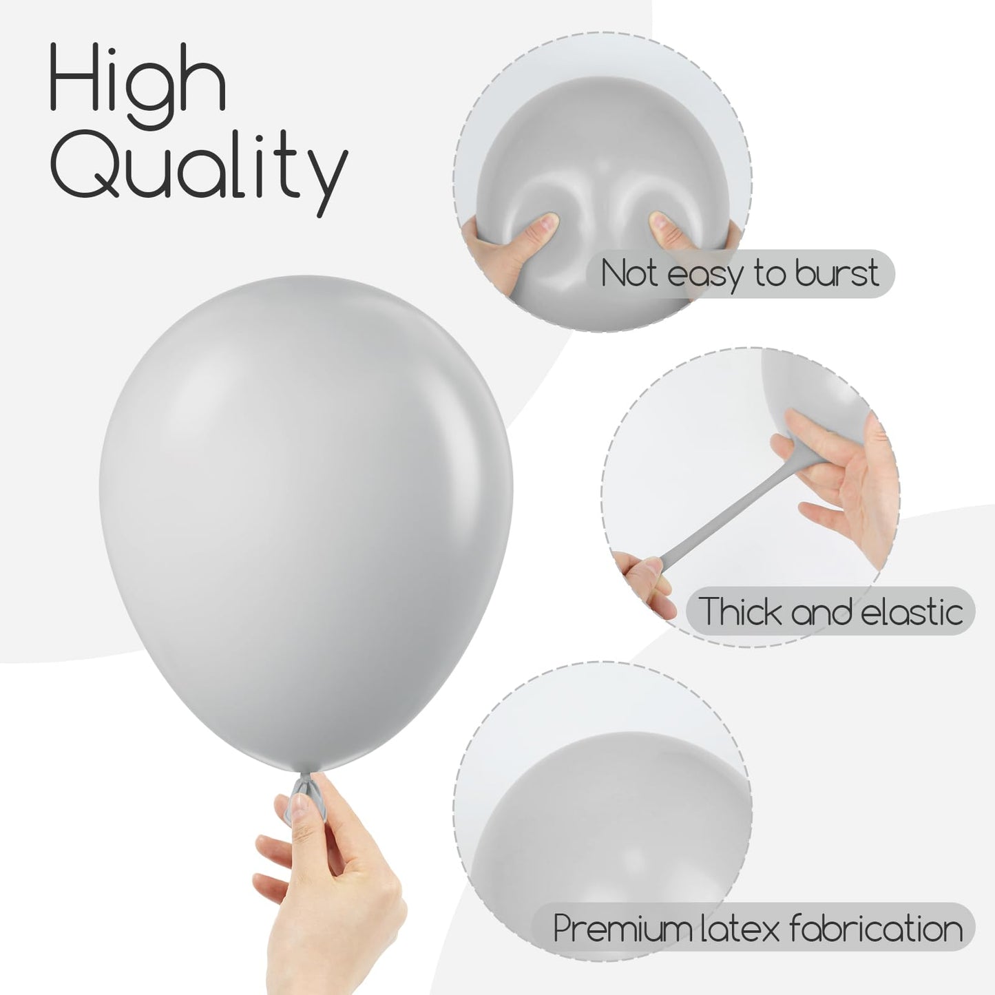 120pc Metallic Balloon Arch Kit, 18 12 10 5 inch Chrome Silver Latex Balloons Different Sizes Metallic Balloon Garland for Wedding Baby Shower Disco Birthday Party Decorations
