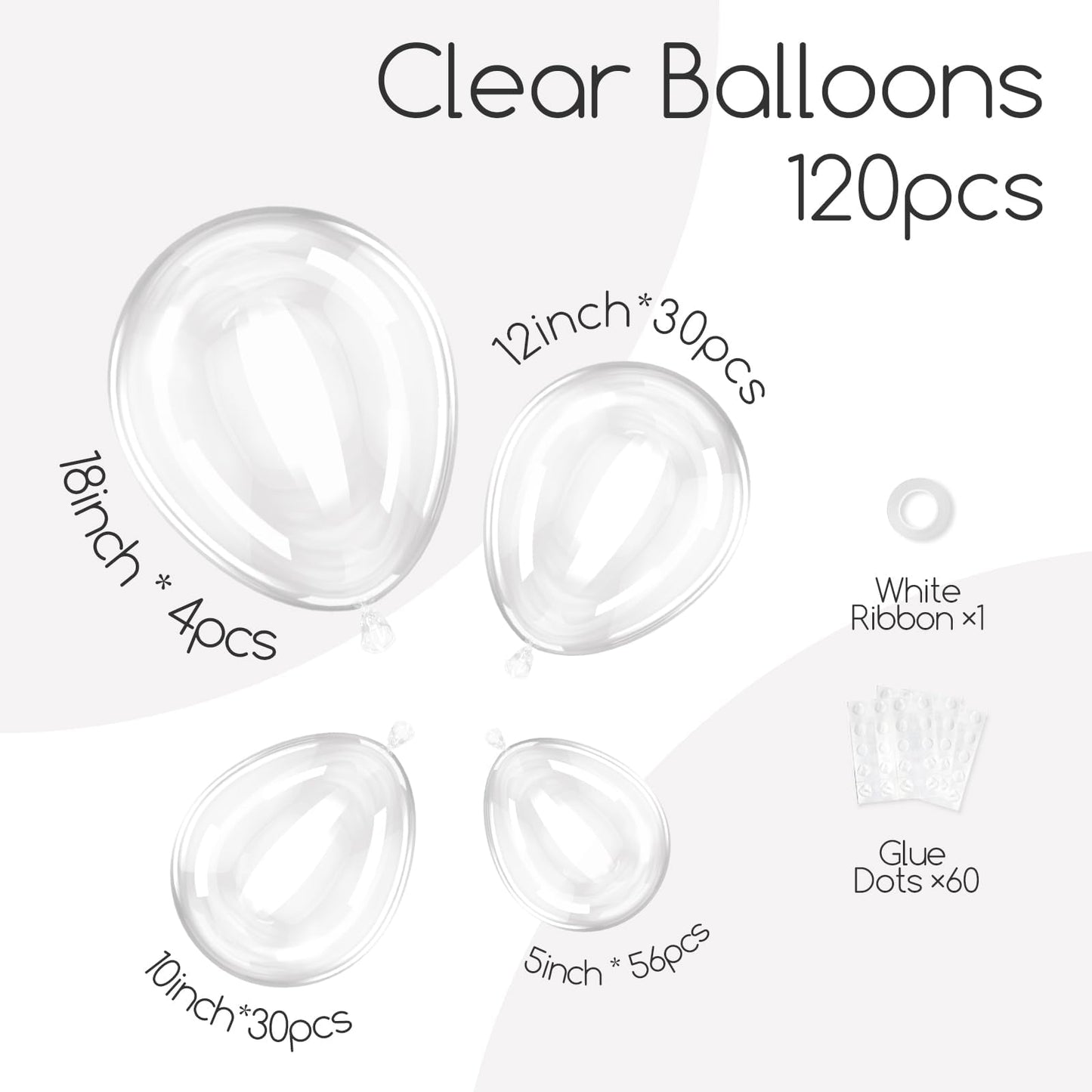 120pc Metallic Balloon Arch Kit, 18 12 10 5 inch Chrome Silver Latex Balloons Different Sizes Metallic Balloon Garland for Wedding Baby Shower Disco Birthday Party Decorations