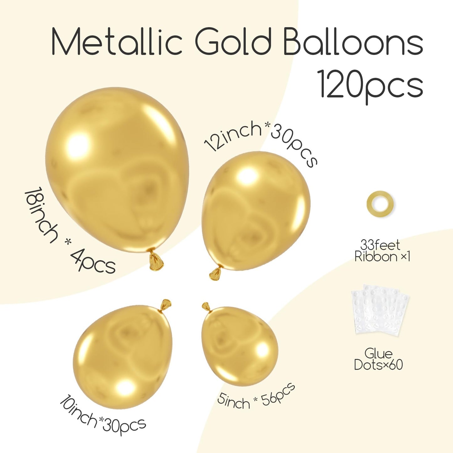 120pc Metallic Balloon Arch Kit, 18 12 10 5 inch Chrome Silver Latex Balloons Different Sizes Metallic Balloon Garland for Wedding Baby Shower Disco Birthday Party Decorations
