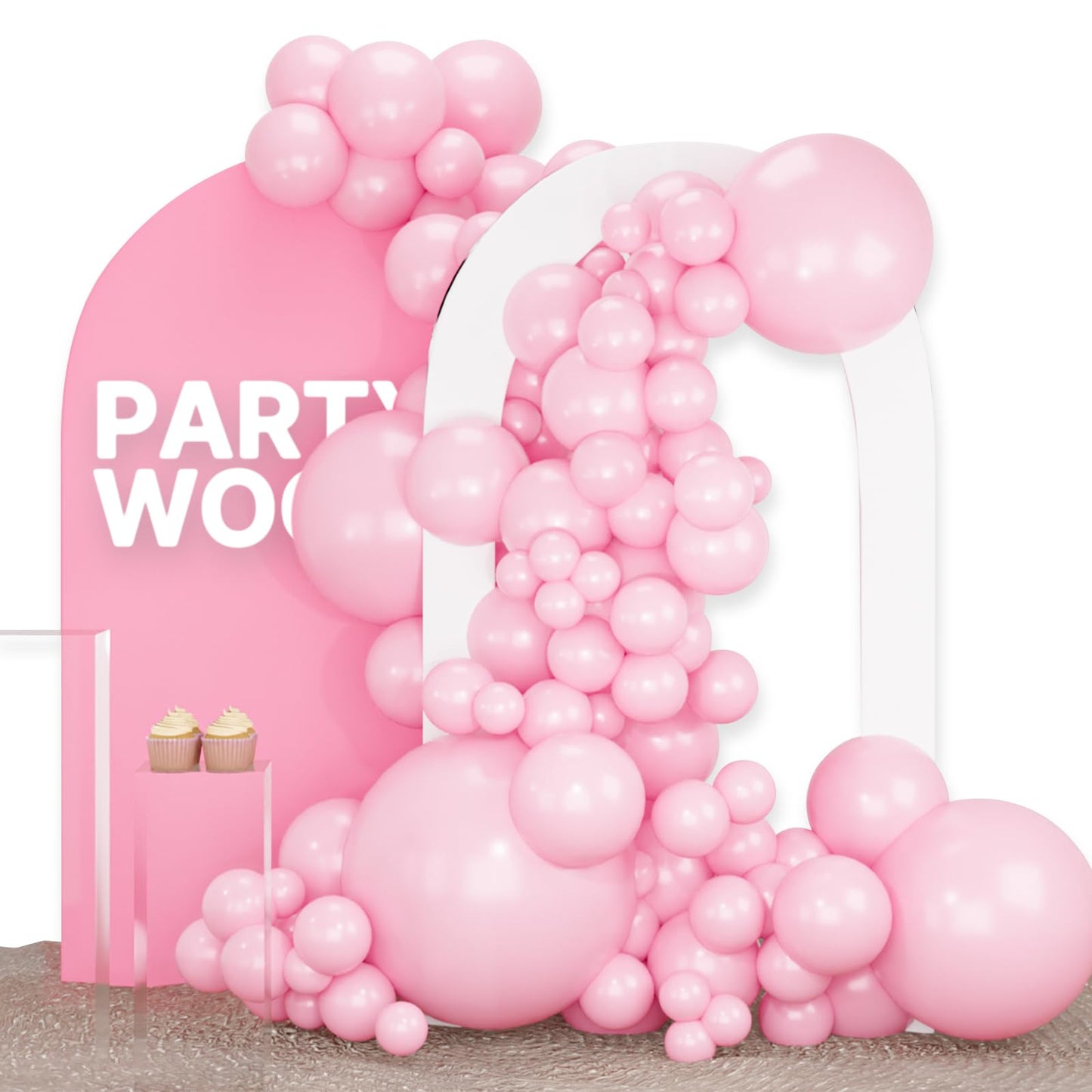 Dusty Pink Balloons 100 pcs Different Sizes of 36 18 12 10 5 Inch also known as Blush Pink and Dusty Rose