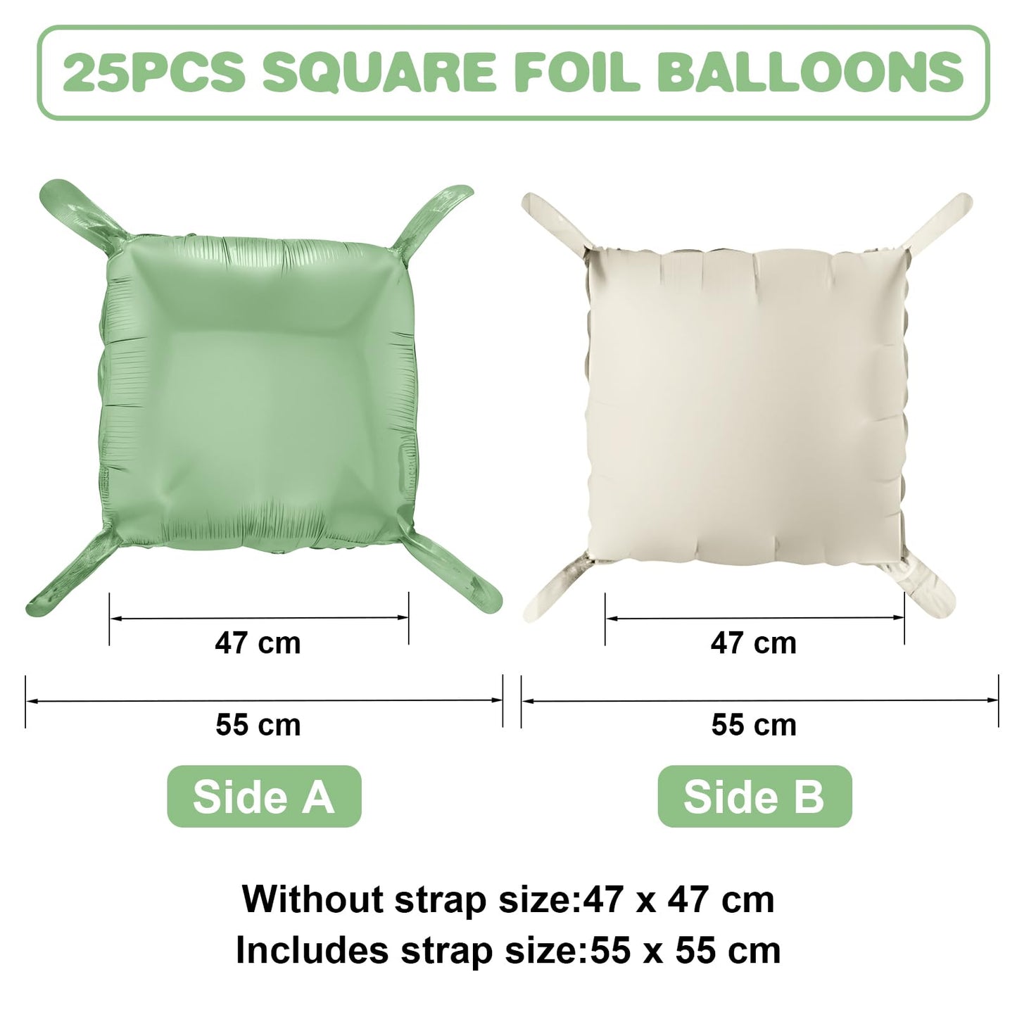 Silver Square Foil Balloon Wall,25Pcs Silver Balloon Backdrop Helium Mylar Balloon Tunnel Arch Garland Kit for Birthday Bridal Anniversary Baby Shower Party Decorations