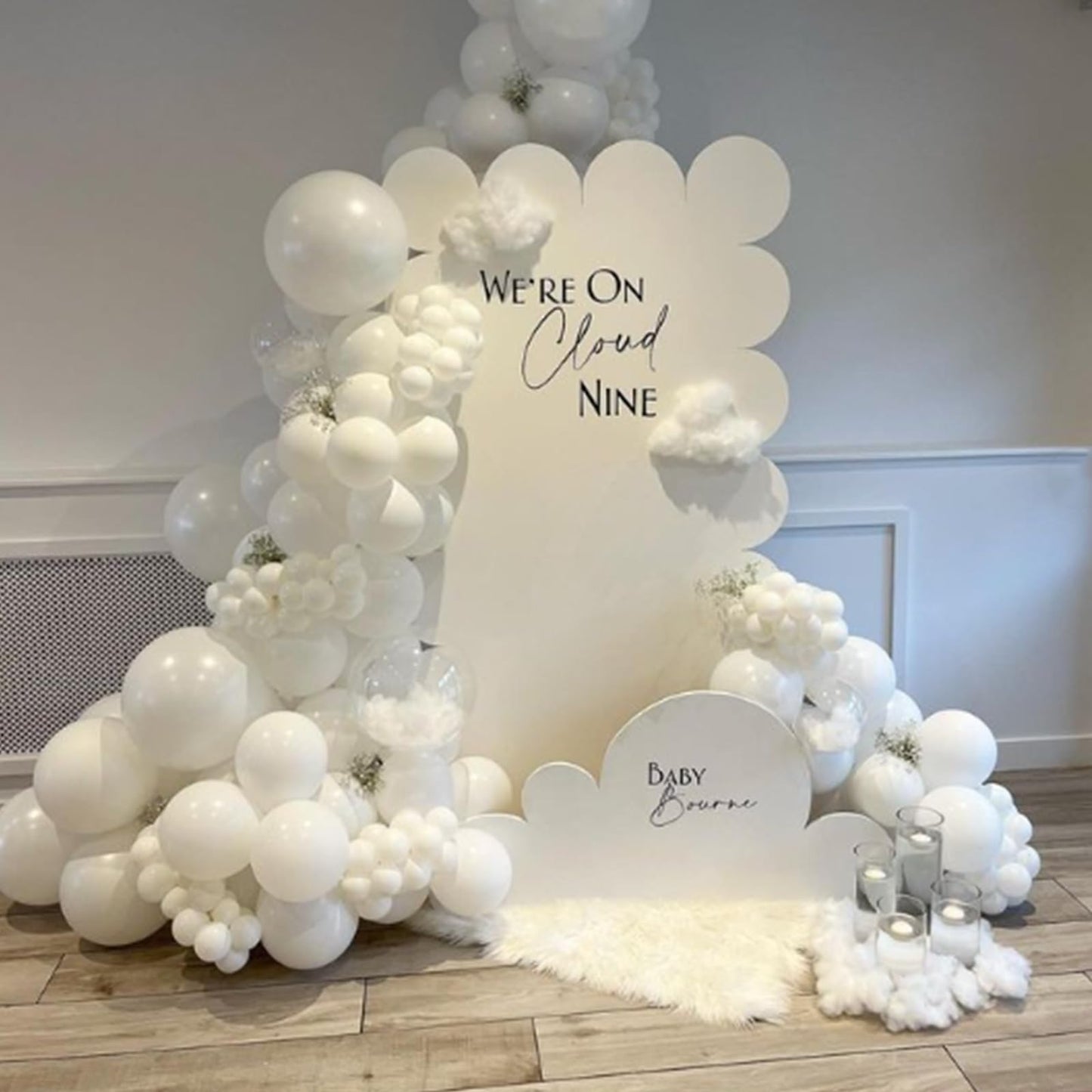 120pc Metallic Balloon Arch Kit, 18 12 10 5 inch Chrome Silver Latex Balloons Different Sizes Metallic Balloon Garland for Wedding Baby Shower Disco Birthday Party Decorations