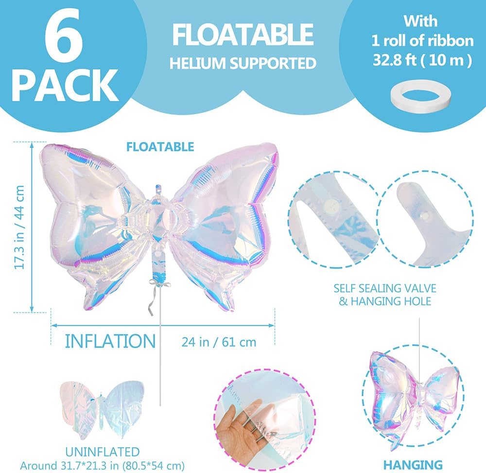 Iridescent Bow Balloons