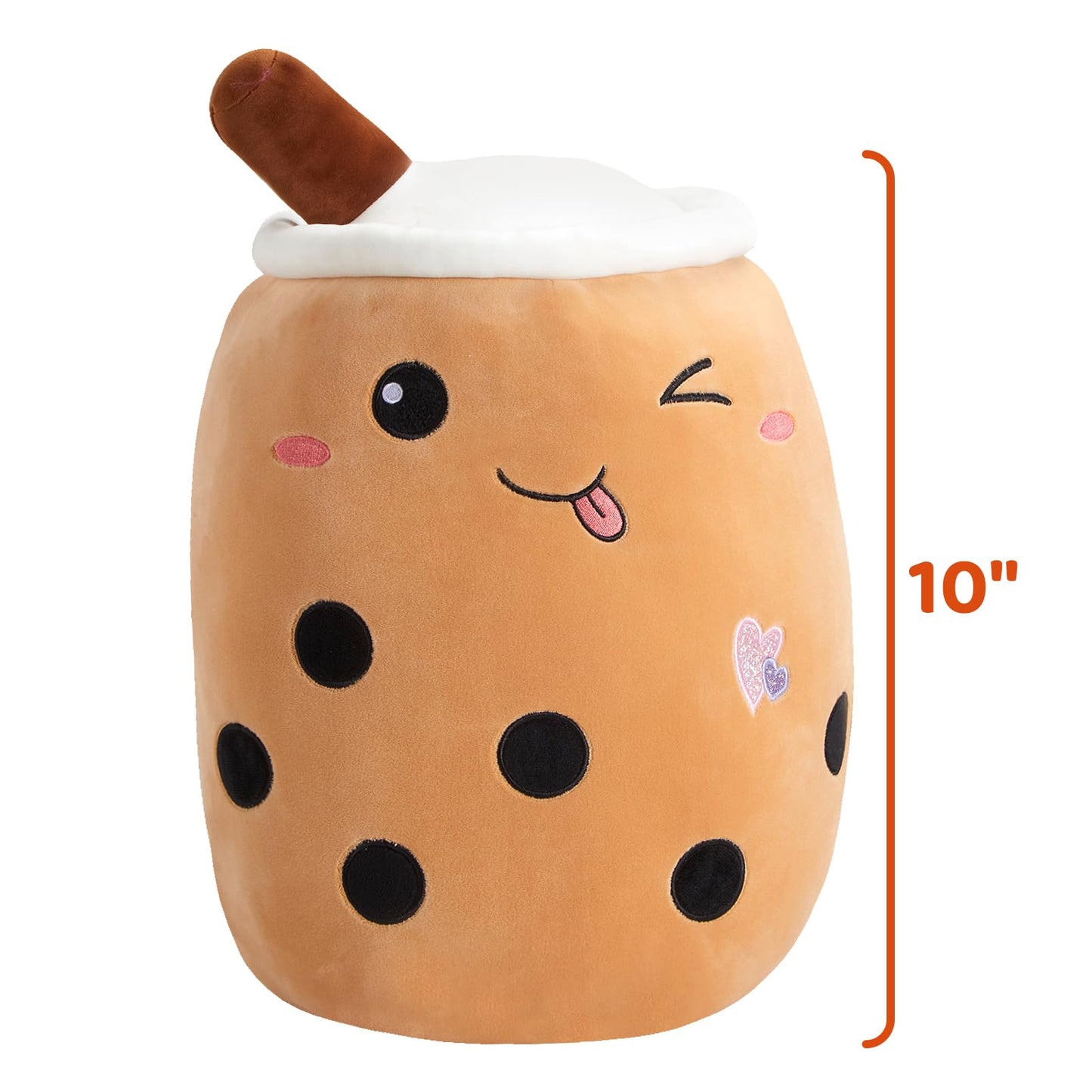 Light Up Strawberry Boba Tea Soft Plush Pillow 10''