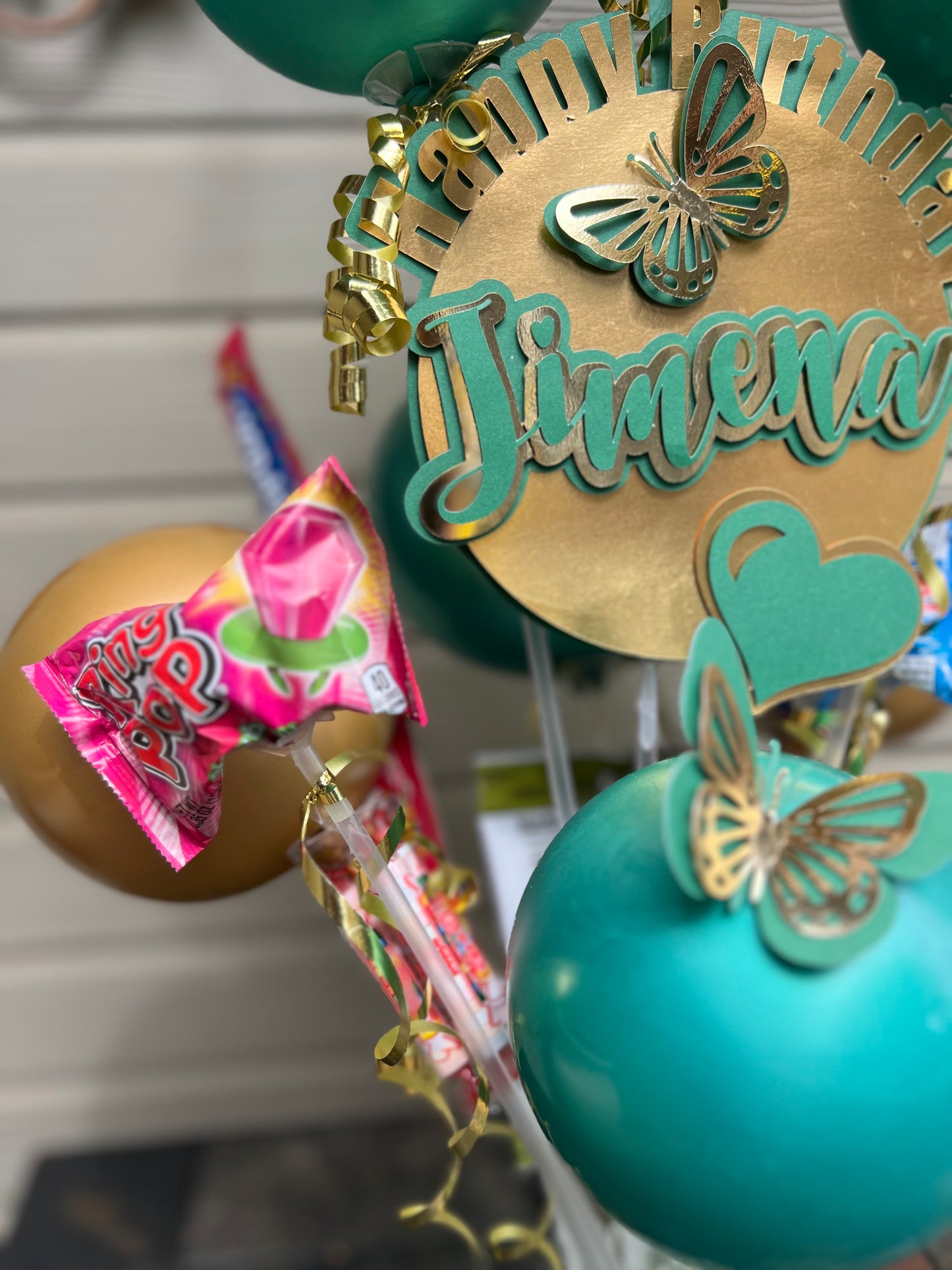 Green & Gold Candy Bouquet