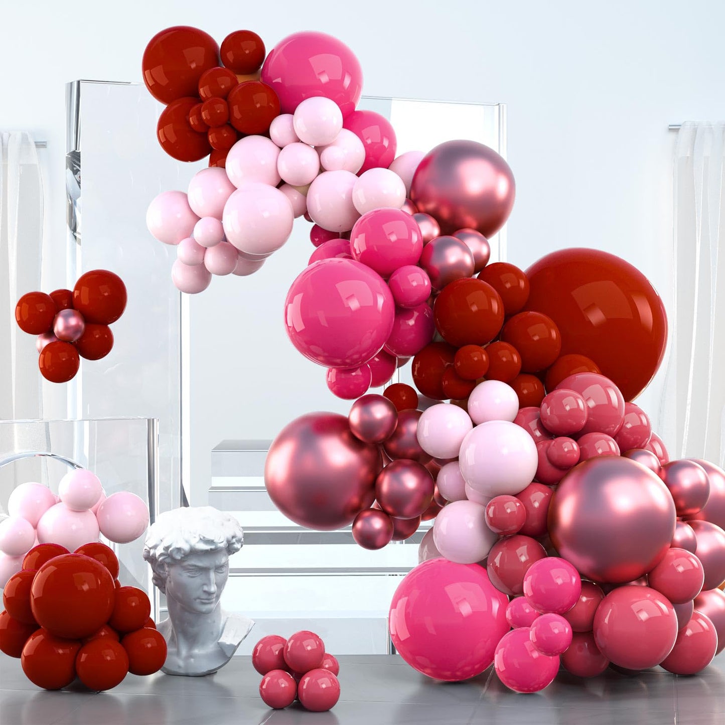 Dusty Pink Balloons 100 pcs Different Sizes of 36 18 12 10 5 Inch also known as Blush Pink and Dusty Rose