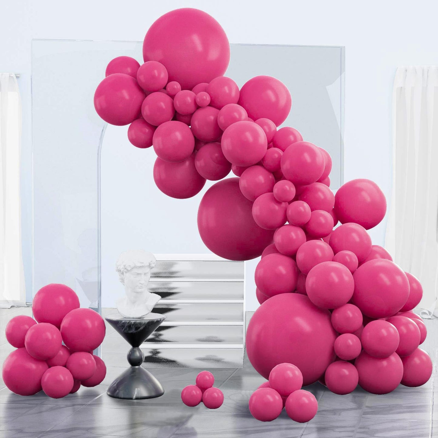 Pale Pink Balloons, 85 pcs Pink Balloons Different Sizes Pack of 18 Inch 12 Inch 10 Inch 5 Inch Pink Latex Balloons