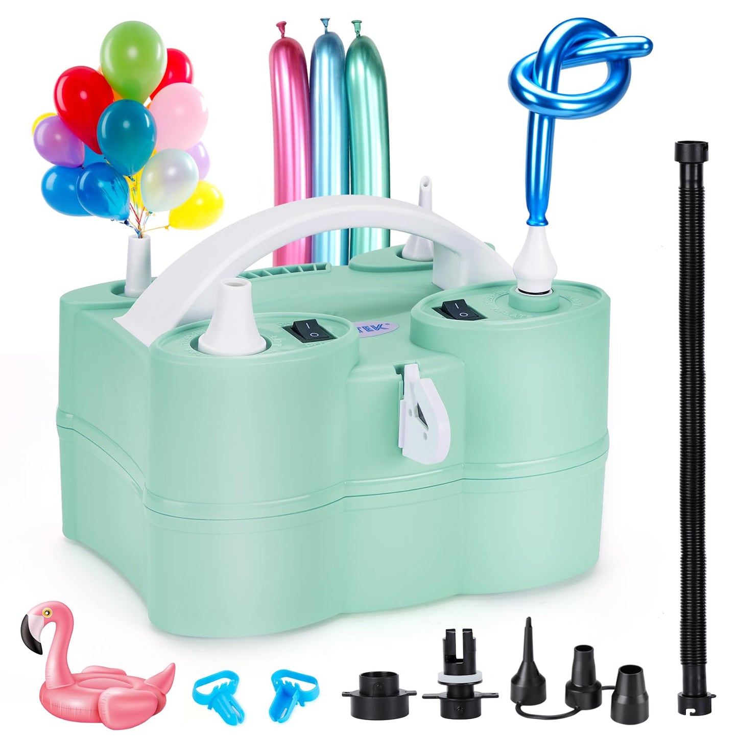 3-in-1 Air Pump for Inflatables and Balloon Electric Air Balloon Pump 600W for Latex 260Q Foil Balloons with Hose Extension