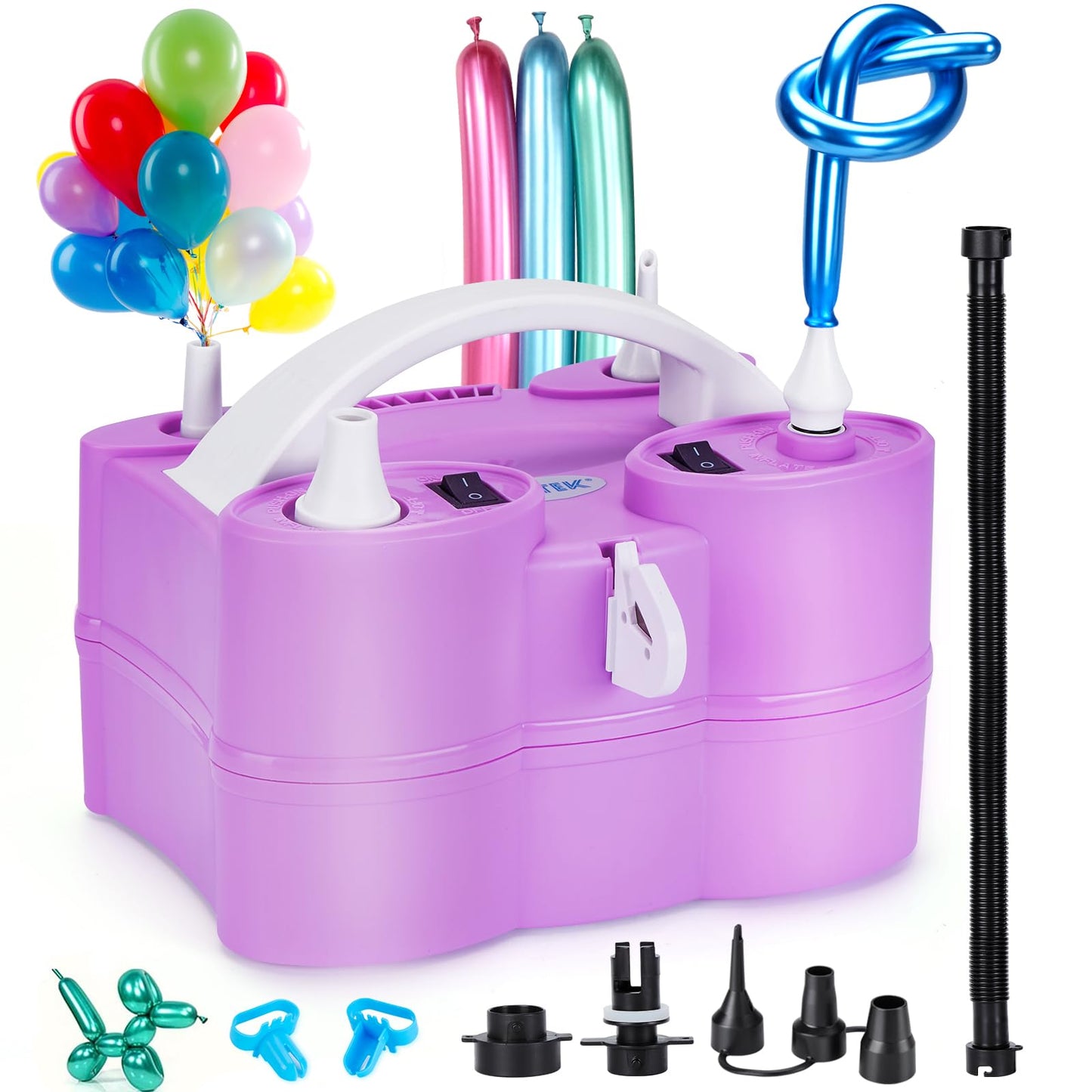 3-in-1 Air Pump for Inflatables and Balloon Electric Air Balloon Pump 600W for Latex 260Q Foil Balloons with Hose Extension