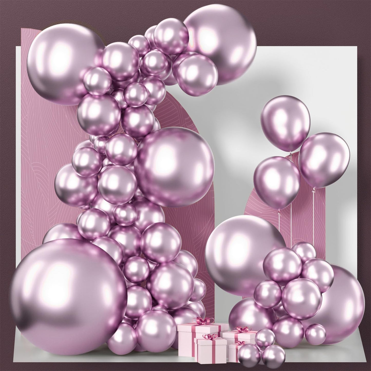 Dusty Pink Balloons 100 pcs Different Sizes of 36 18 12 10 5 Inch also known as Blush Pink and Dusty Rose