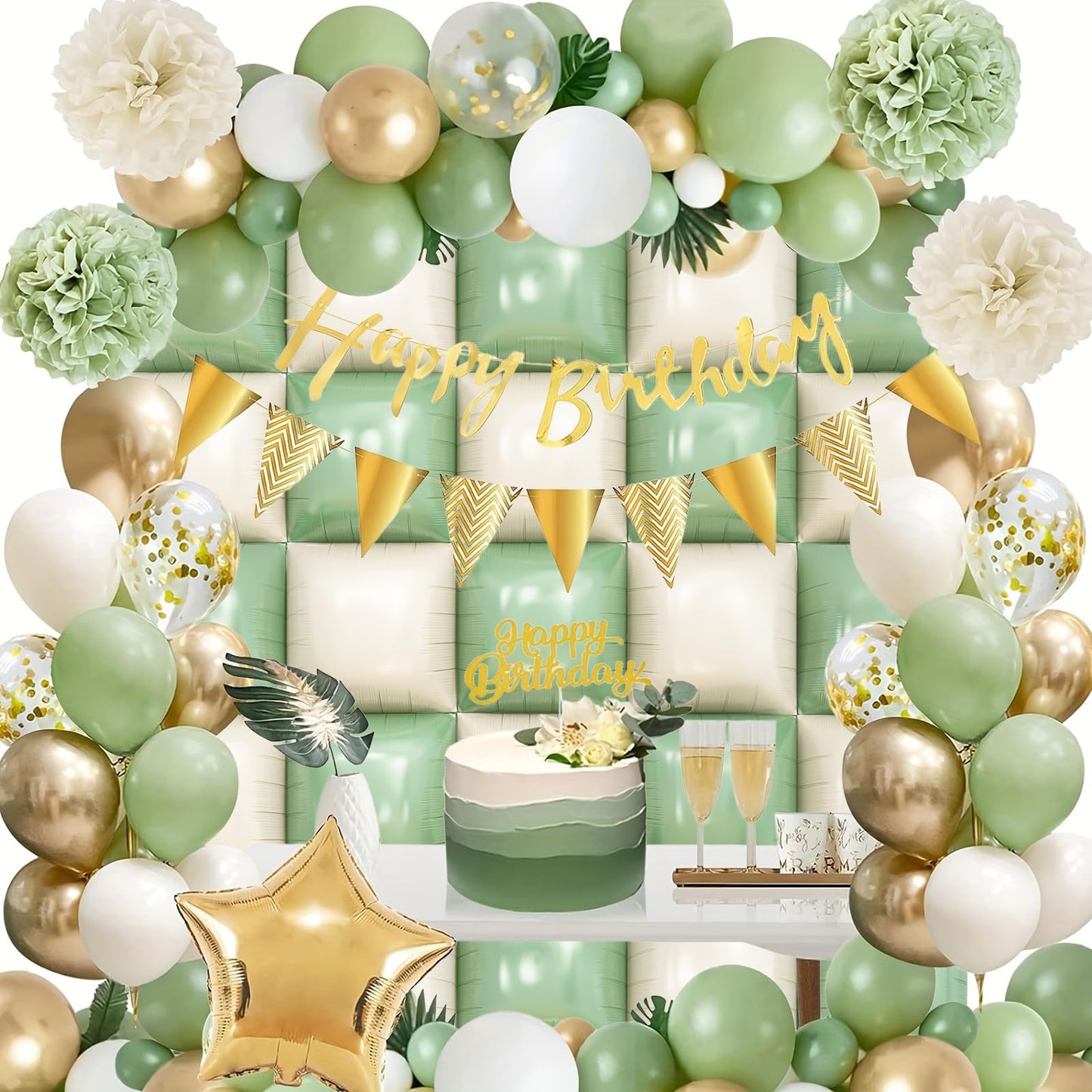 Silver Square Foil Balloon Wall,25Pcs Silver Balloon Backdrop Helium Mylar Balloon Tunnel Arch Garland Kit for Birthday Bridal Anniversary Baby Shower Party Decorations