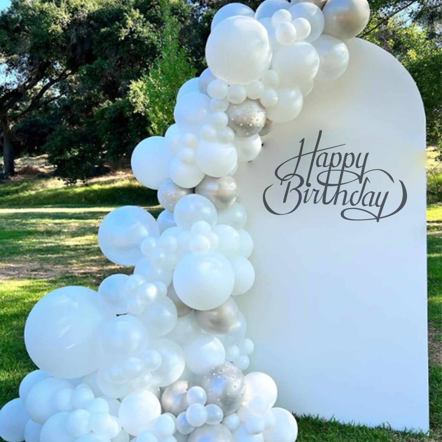 120pc Metallic Balloon Arch Kit, 18 12 10 5 inch Chrome Silver Latex Balloons Different Sizes Metallic Balloon Garland for Wedding Baby Shower Disco Birthday Party Decorations