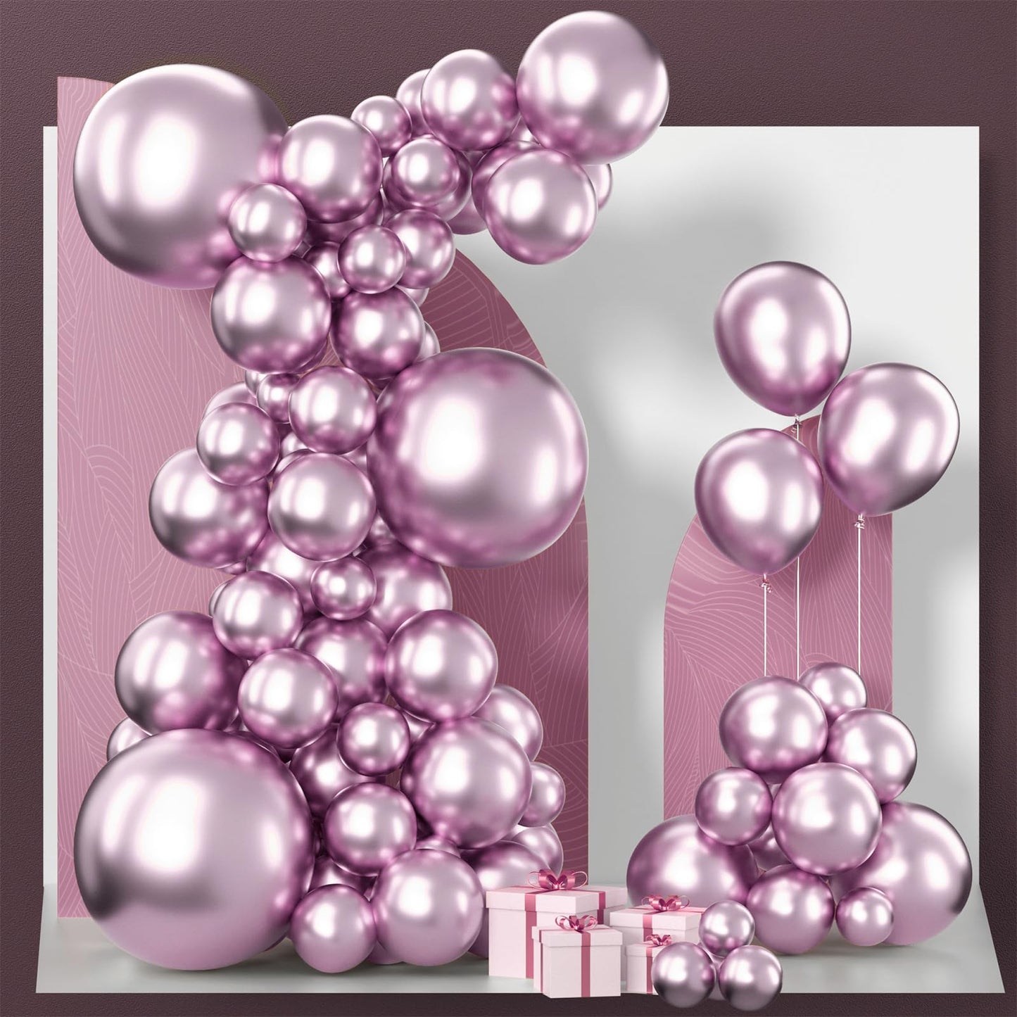 Pale Pink Balloons, 85 pcs Pink Balloons Different Sizes Pack of 18 Inch 12 Inch 10 Inch 5 Inch Pink Latex Balloons