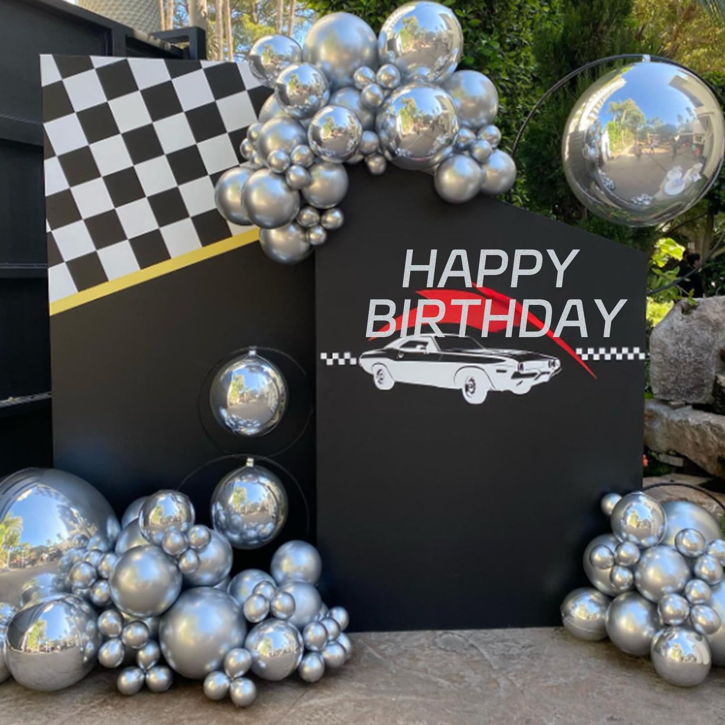 120pc Metallic Balloon Arch Kit, 18 12 10 5 inch Chrome Silver Latex Balloons Different Sizes Metallic Balloon Garland for Wedding Baby Shower Disco Birthday Party Decorations