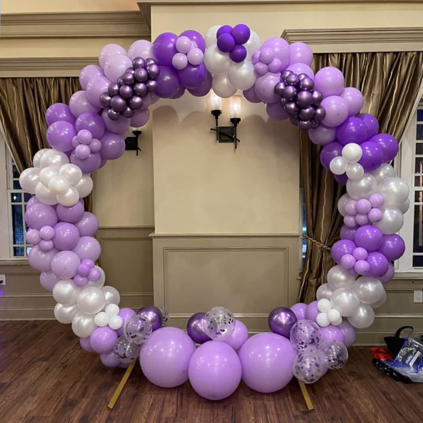 120pc Metallic Balloon Arch Kit, 18 12 10 5 inch Chrome Silver Latex Balloons Different Sizes Metallic Balloon Garland for Wedding Baby Shower Disco Birthday Party Decorations