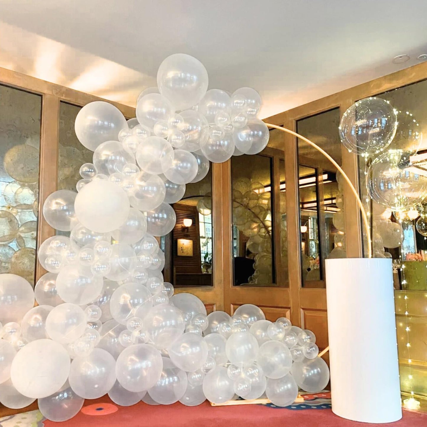 120pc Metallic Balloon Arch Kit, 18 12 10 5 inch Chrome Silver Latex Balloons Different Sizes Metallic Balloon Garland for Wedding Baby Shower Disco Birthday Party Decorations