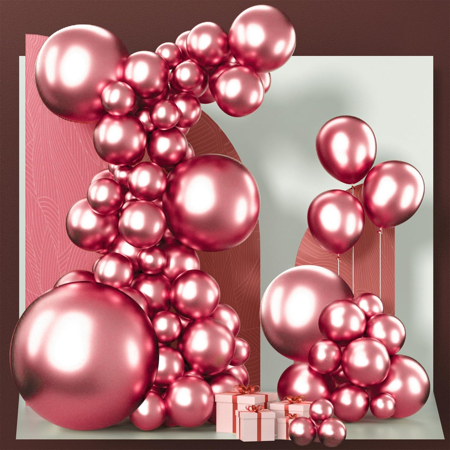Dusty Pink Balloons 100 pcs Different Sizes of 36 18 12 10 5 Inch also known as Blush Pink and Dusty Rose