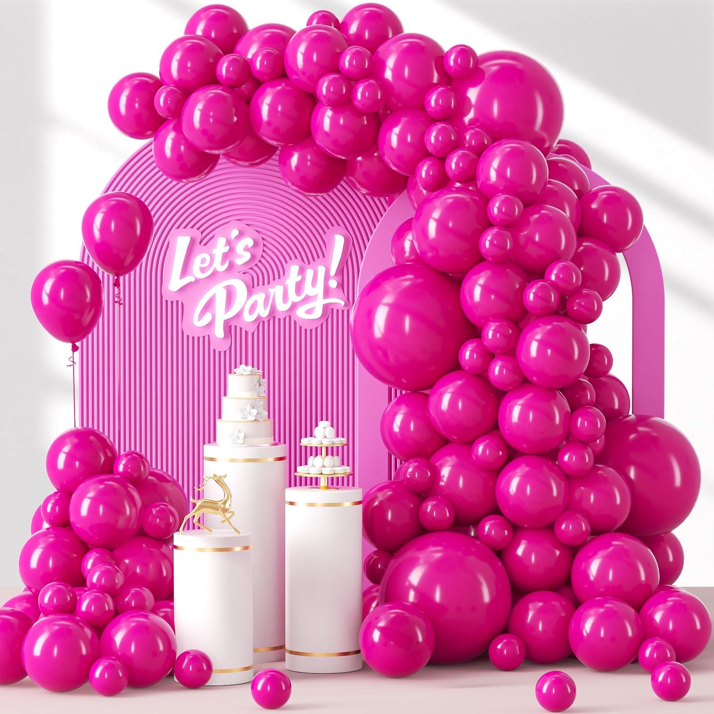 120pc Metallic Balloon Arch Kit, 18 12 10 5 inch Chrome Silver Latex Balloons Different Sizes Metallic Balloon Garland for Wedding Baby Shower Disco Birthday Party Decorations