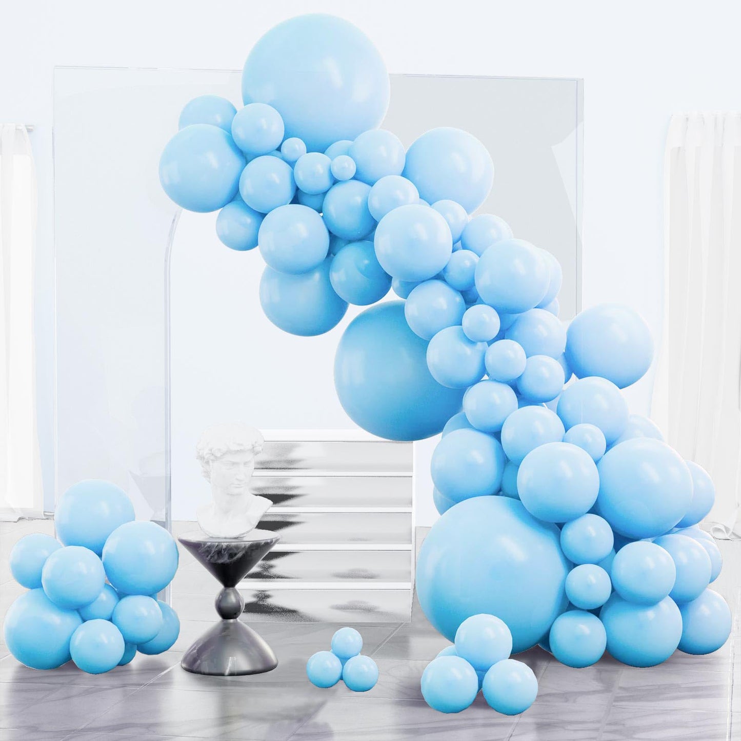 Pale Pink Balloons, 85 pcs Pink Balloons Different Sizes Pack of 18 Inch 12 Inch 10 Inch 5 Inch Pink Latex Balloons