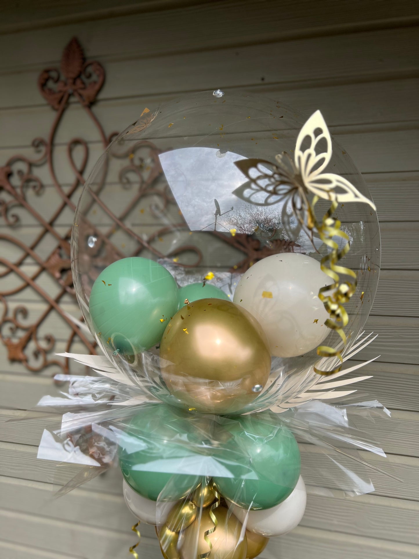 Sage and Gold Balloon Bouquet