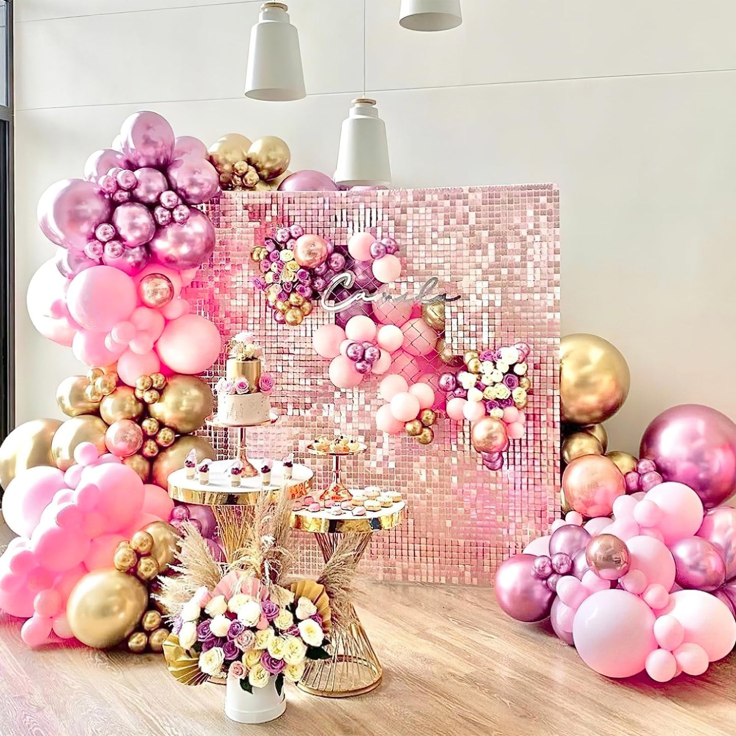 Pale Pink Balloons, 85 pcs Pink Balloons Different Sizes Pack of 18 Inch 12 Inch 10 Inch 5 Inch Pink Latex Balloons