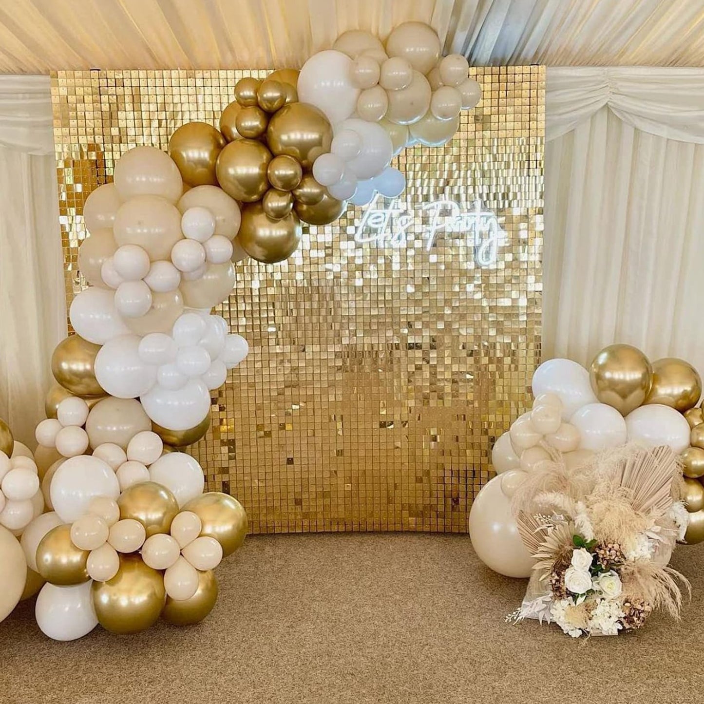120pc Metallic Balloon Arch Kit, 18 12 10 5 inch Chrome Silver Latex Balloons Different Sizes Metallic Balloon Garland for Wedding Baby Shower Disco Birthday Party Decorations