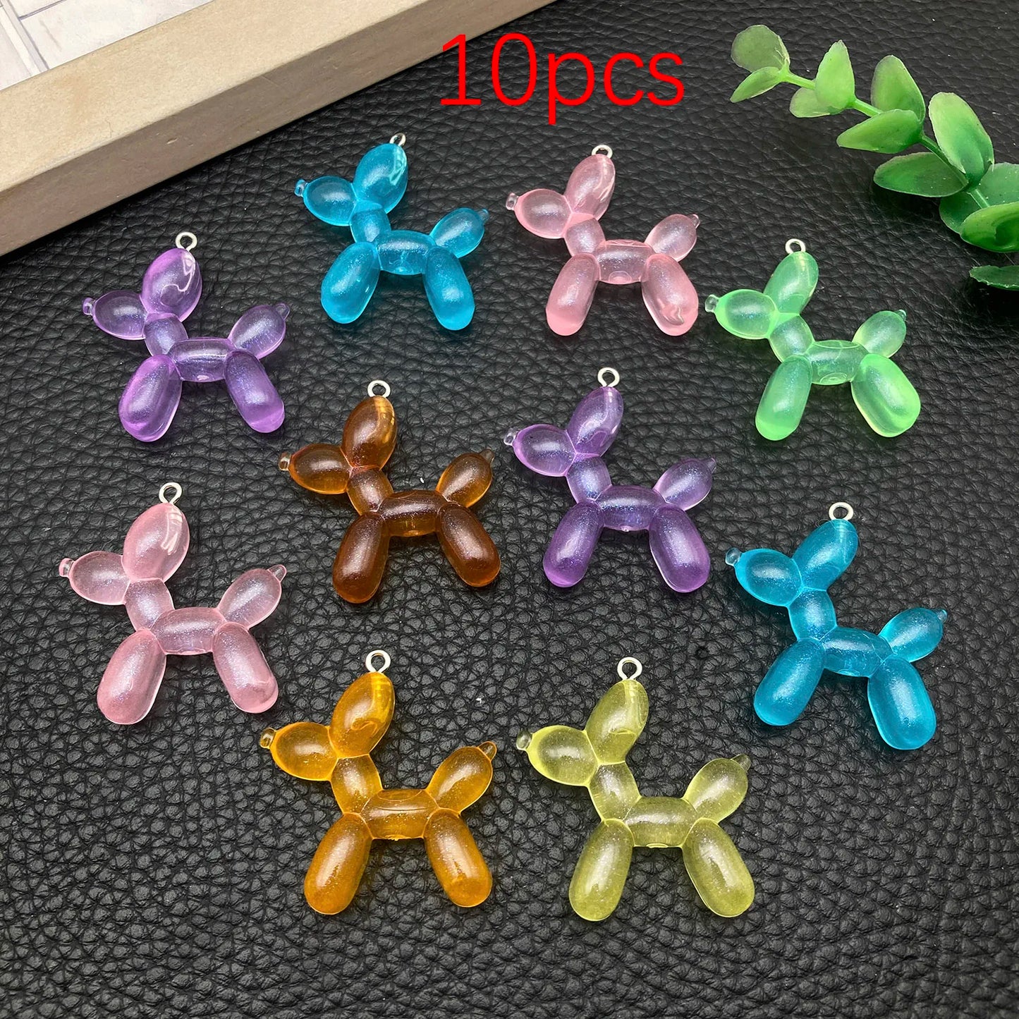 5/10pcs Colorful Balloon Dog Charms – Adorable Resin Pendants for Handmade Earrings, Bracelets, Necklaces & Keychain/Bag Accesso