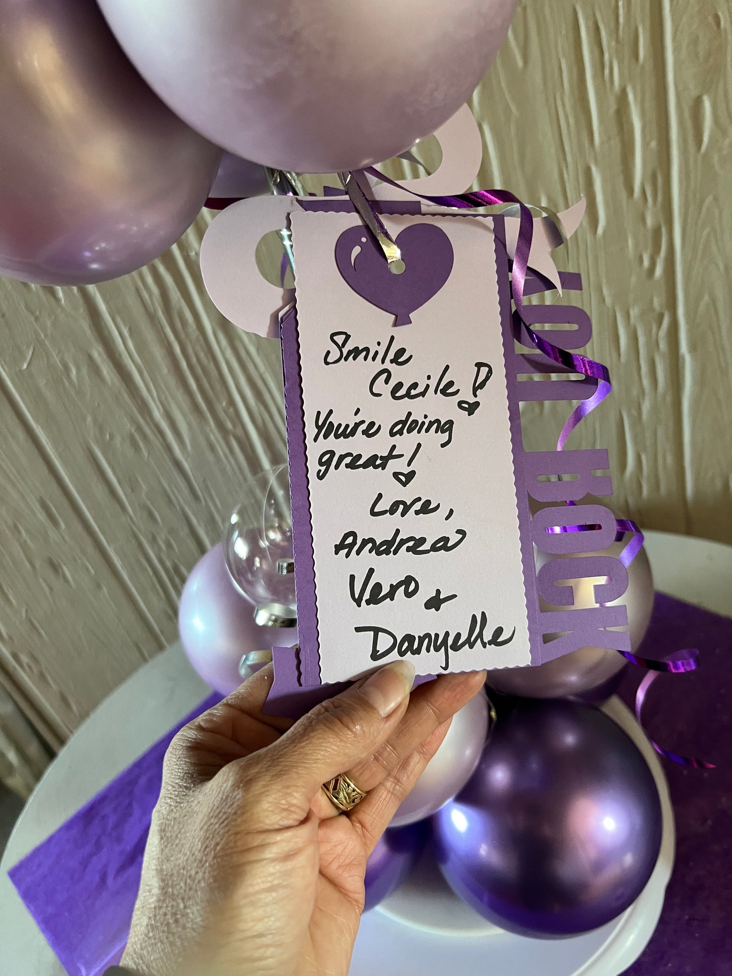1 Purple Butterfly Balloon Bouquet with Lights