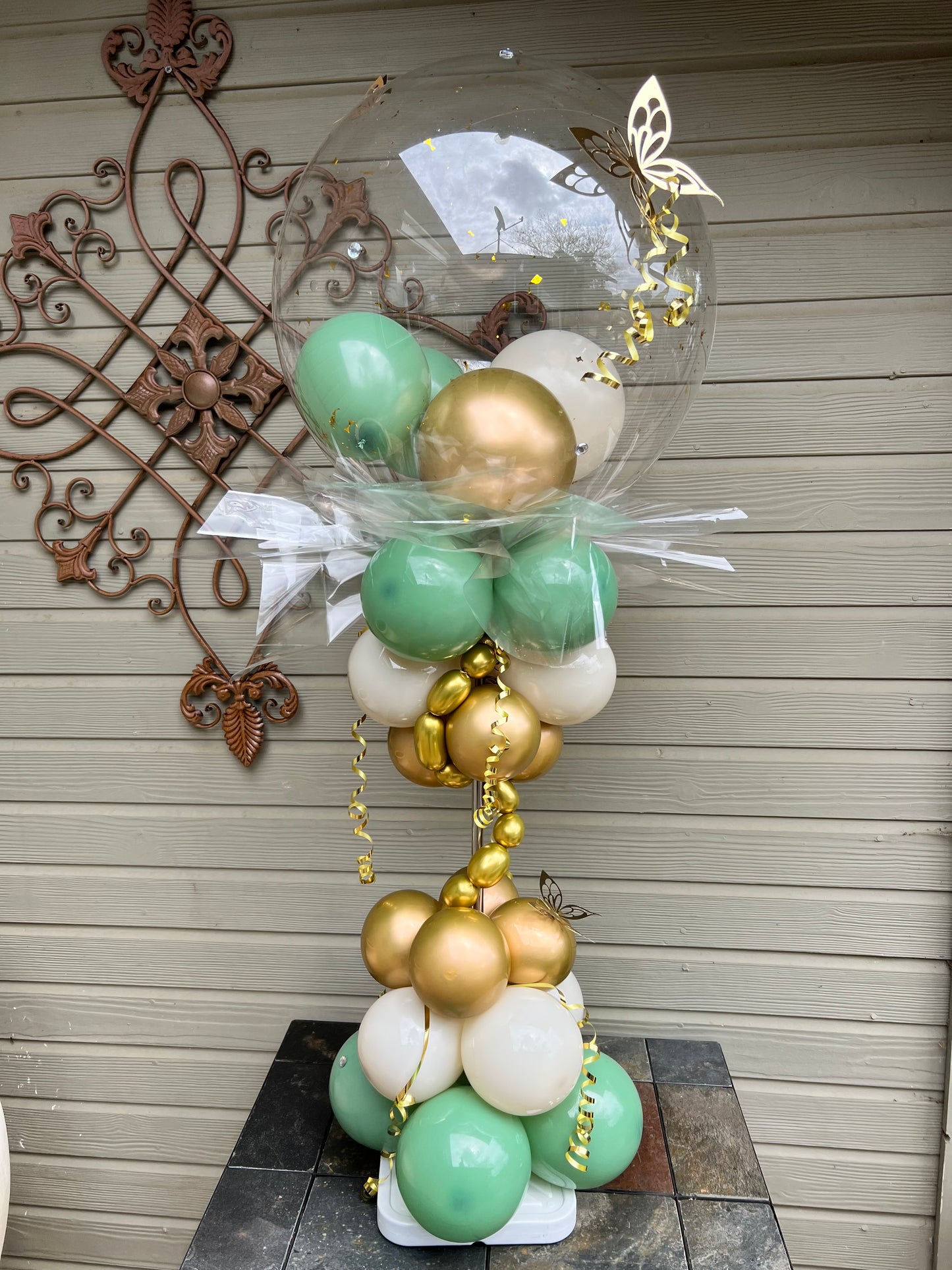 Sage and Gold Balloon Bouquet