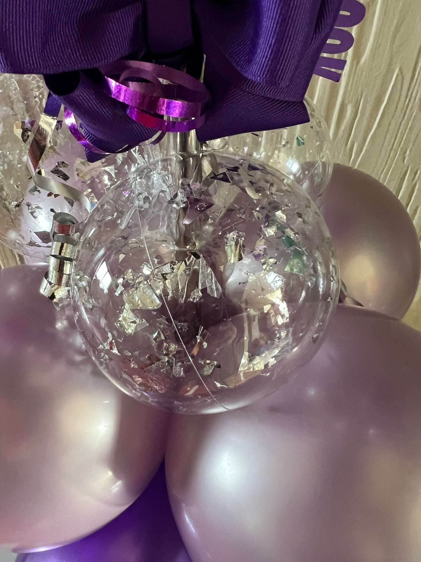 1 Purple Butterfly Balloon Bouquet with Lights