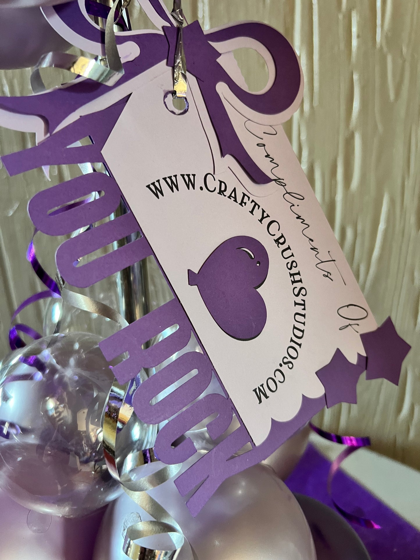 1 Purple Butterfly Balloon Bouquet with Lights