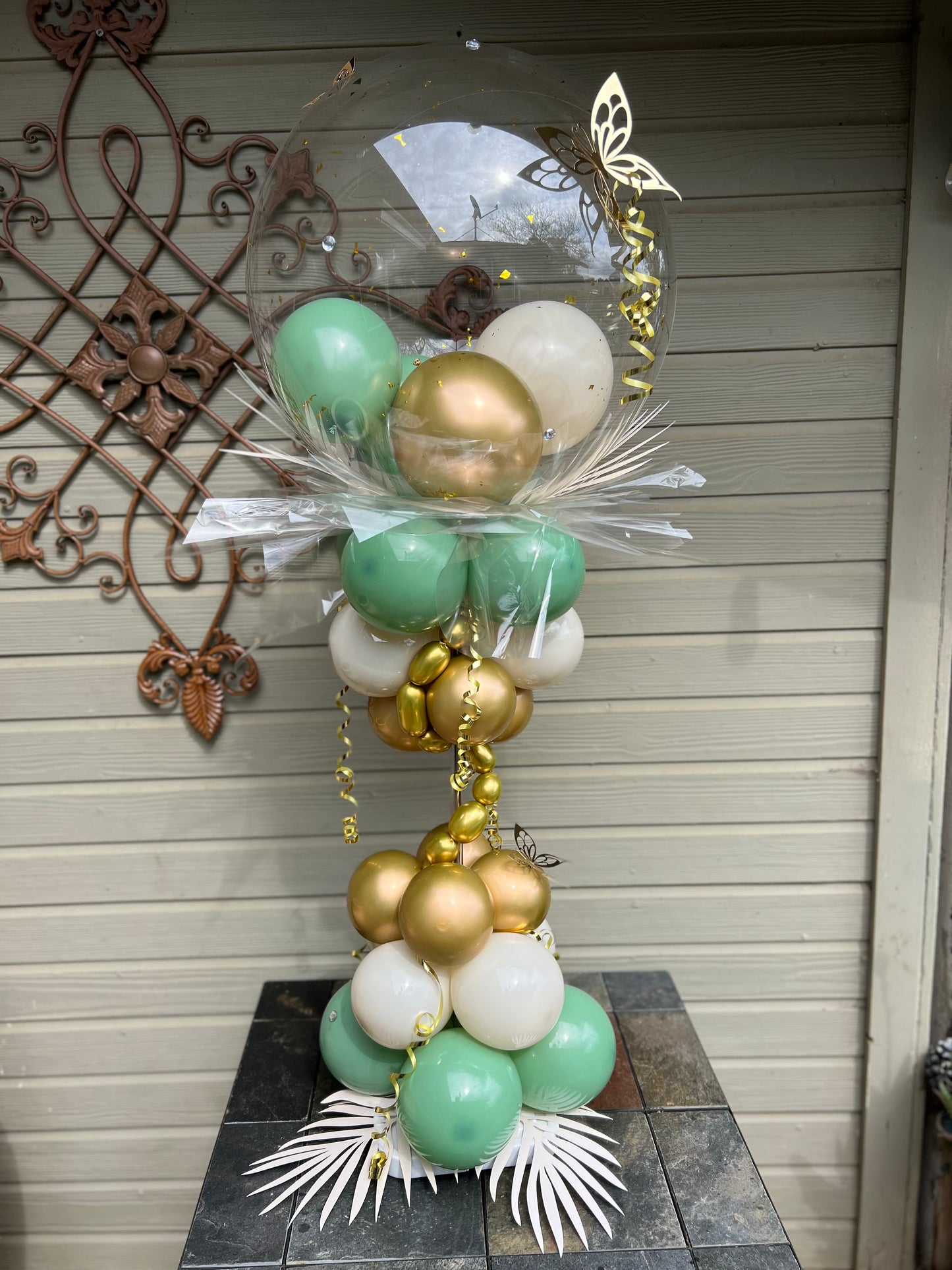 Sage and Gold Balloon Bouquet