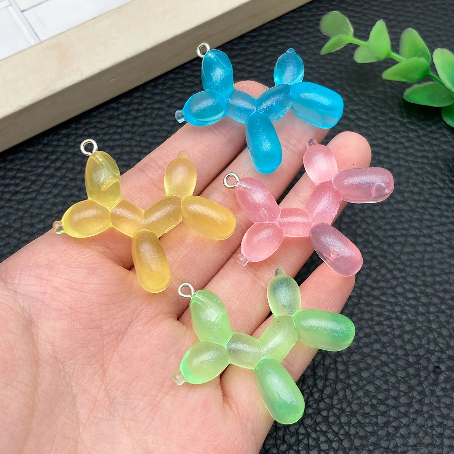 5/10pcs Colorful Balloon Dog Charms – Adorable Resin Pendants for Handmade Earrings, Bracelets, Necklaces & Keychain/Bag Accesso