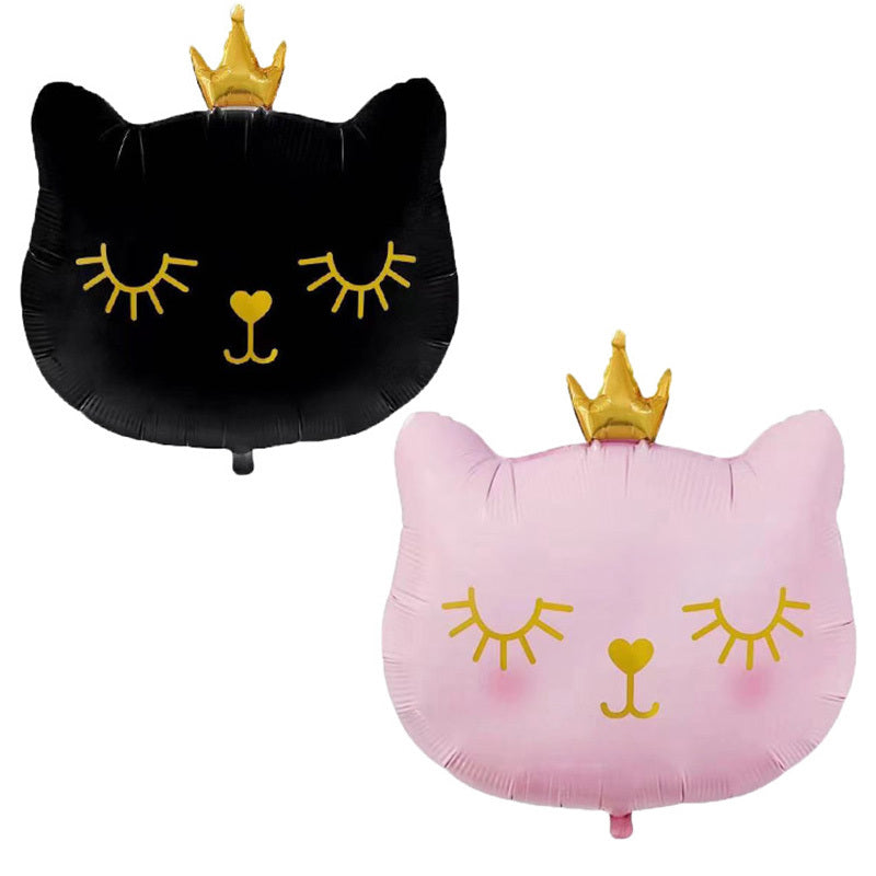 Crown Cat Mylar Balloon