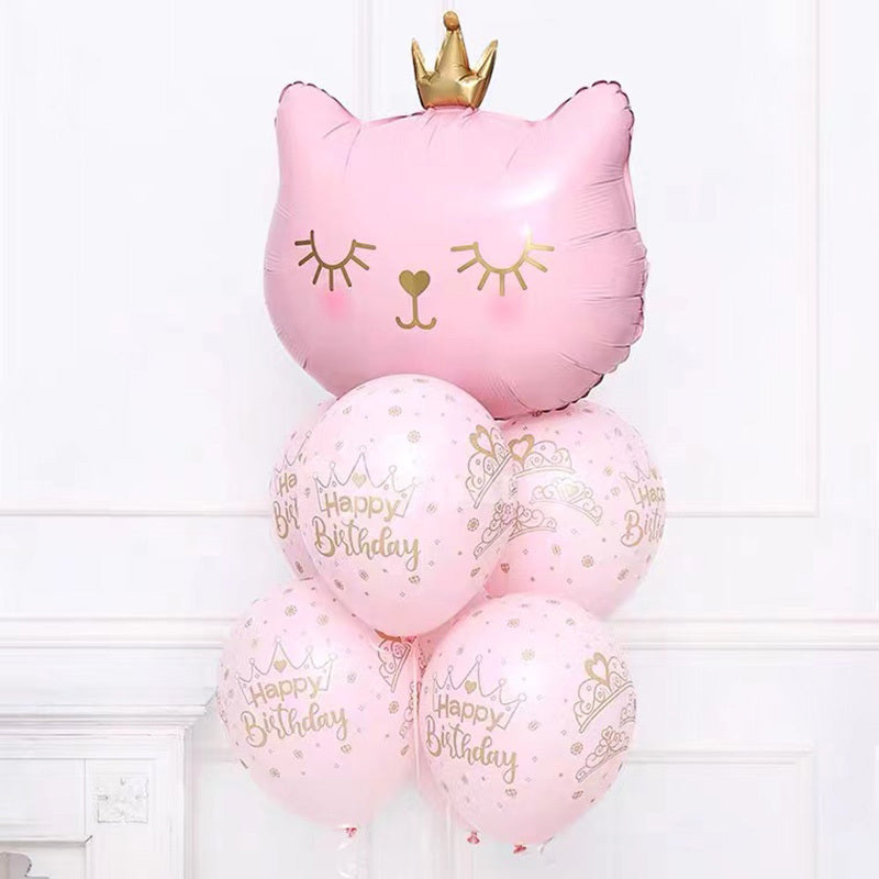 Crown Cat Mylar Balloon