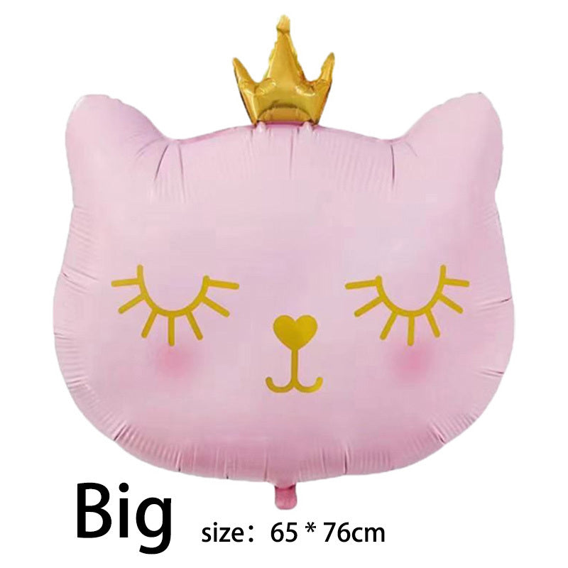 Crown Cat Mylar Balloon