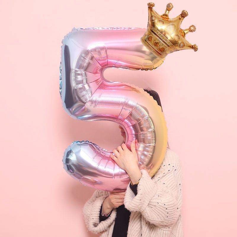 Crowned Number Balloons