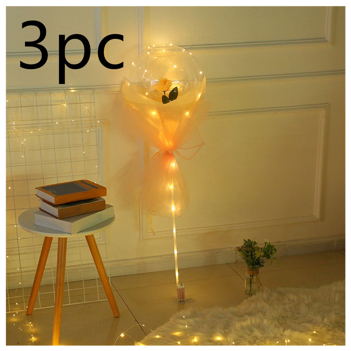 DIY LED Luminous Balloon Rose Bouquet