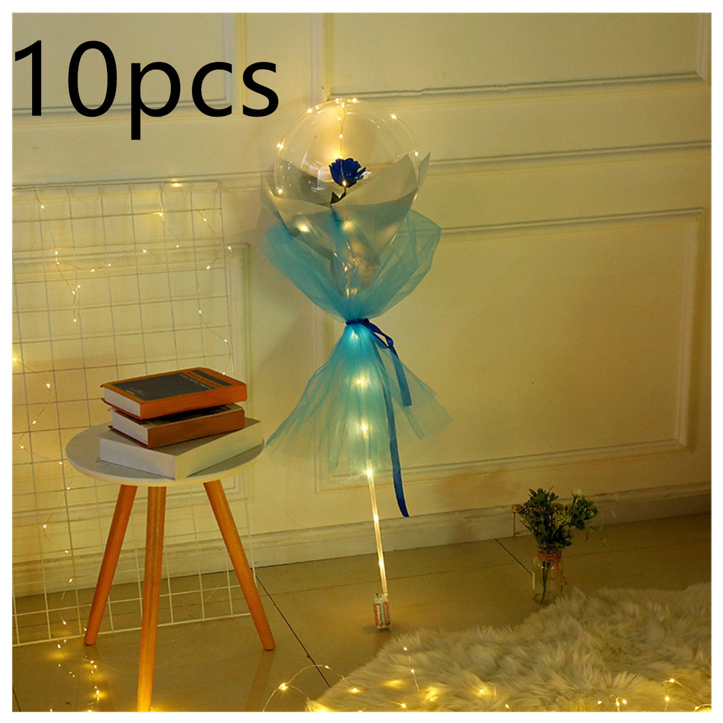 DIY LED Luminous Balloon Rose Bouquet